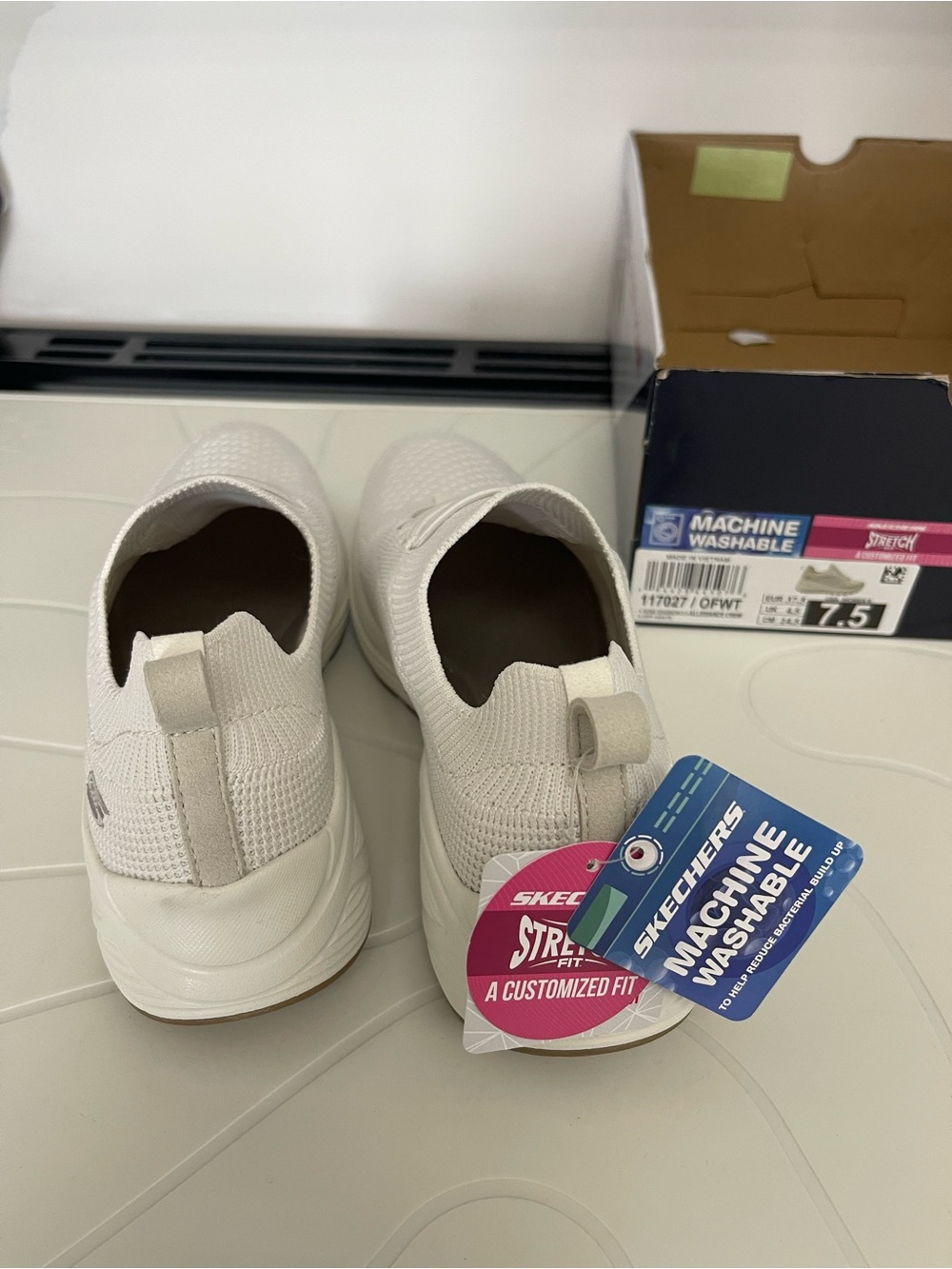 Skechers Bobs Sparrow 2.0 Allegiance Crew Off White Women Stretch Sneakers 7.5 - Picture 3 of 10
